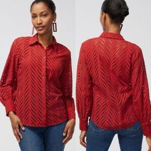 Chico's Red Lace Blouse